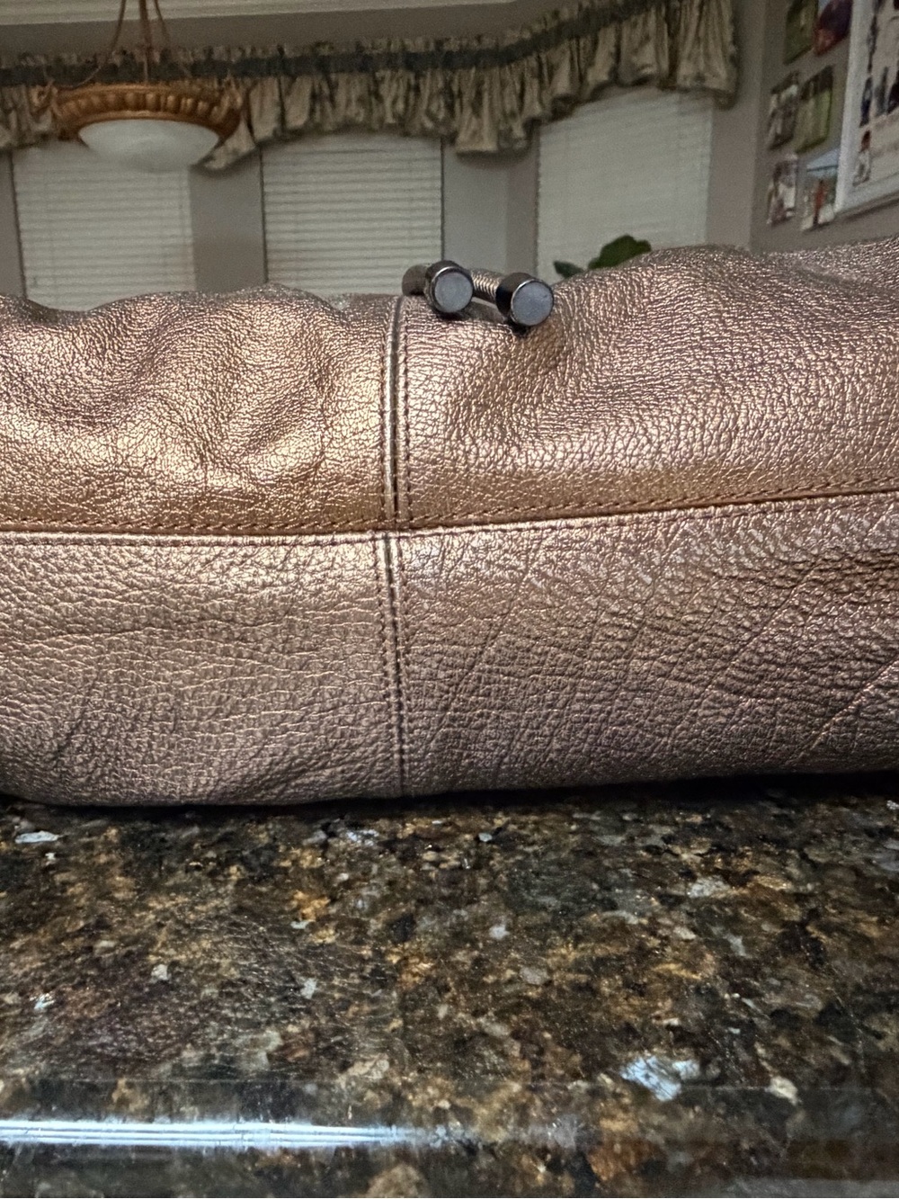 Burberry Metallic Bronze Drawstring Shoulder Bag - Picture 6 of 10